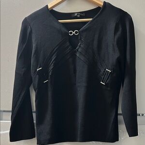 Pierre New York Black Embellished 
Women's Top.